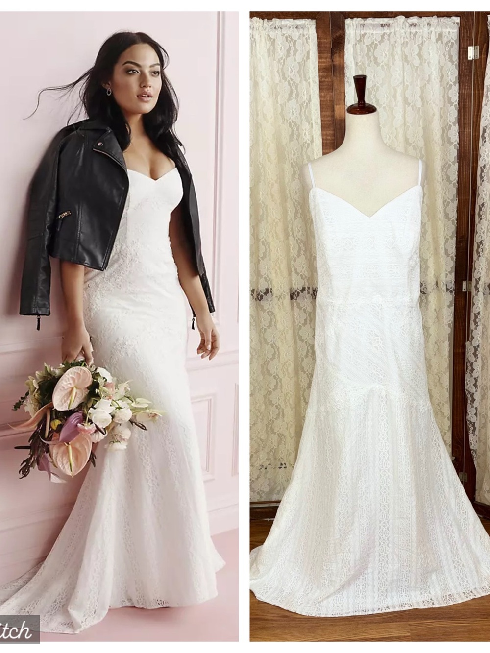 Gorgeous New Galina by David’s Bridal Crochet Lace Slip Wedding Gown